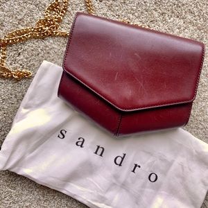 Sandro Lou Bag in Wine Red